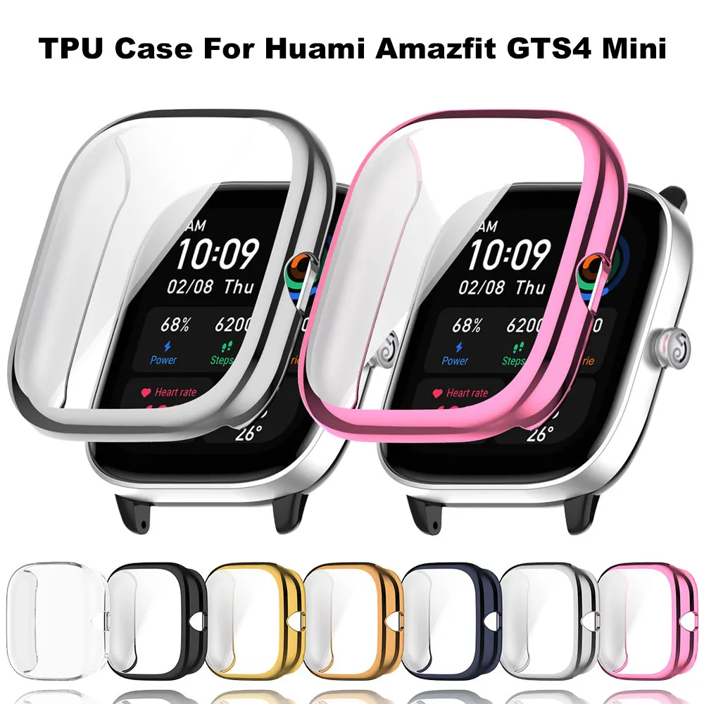 Capa protetora tpu para relógio amazfit gts 4 mini 4mini, capa protetora de tela para relógio inteligente huami amazfit gts4