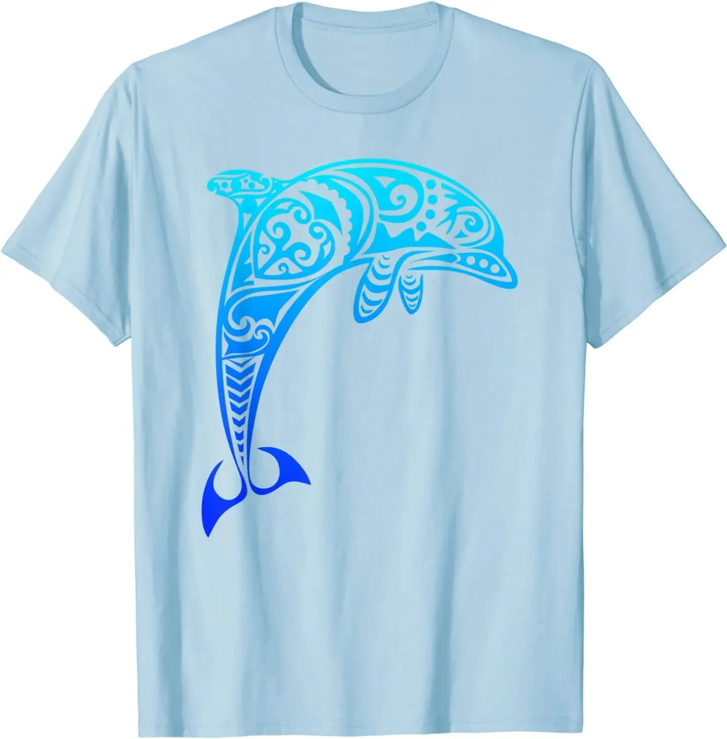 

Dolphin Vintage Hawaii Theme Vacation T-Shirt Casual Cotton Daily Four Seasons Tees Ocean Print Streetwear for Men Women