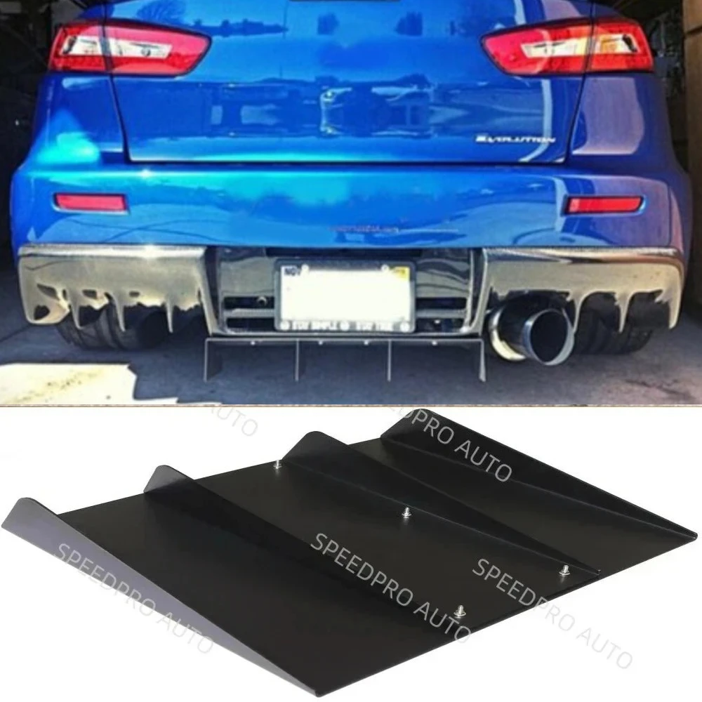 Car Rear Bumper Diffuser For M-itsubishi Lancer EVO X10 4 Fins Spoiler Lower Lip Splitter Chin Auto Body Exterior Cover Kits