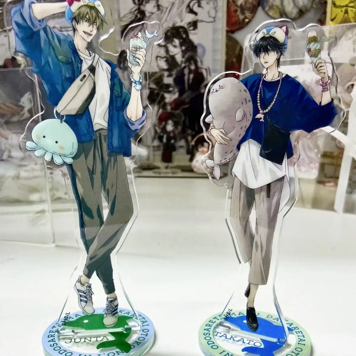 Акриловая подставка для фигурок Аквариумных Датэ (Dakaretai Otoko 1-i Ni Odosarete Imasu) с персонажами Дзюнта Азумая и Такато Сайдзё, аниме-товары, брелок, подарок