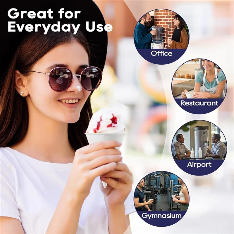 

ABKU-200 Count 4.5 OZ Snow Cone Cups, Ideal For Water, Ice Cream, Shaved Ice - Perfect For Parties, Gyms, Festivals