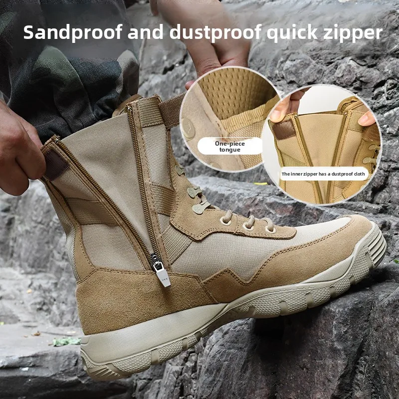 

Tactical Boots, Men's Hiking Shoes, Puncture Resistant Wear-resistant Breathable Outdoor Camping Boots Desert Boots Hiking Boots