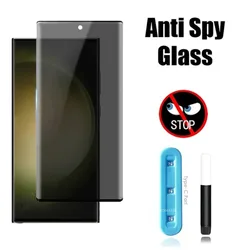 3D Curved Full Glue UV Privacy Tempered Glass for Samsung Galaxy S23 S22 S21 S20 Ultra Screen Protector for Samsung Note 10 Plus