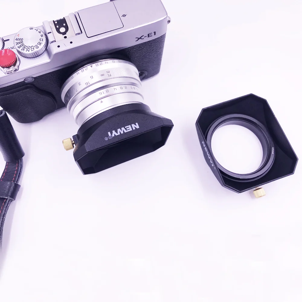 Pare-soleil carré rétro universel, 37 à 58mm, accessoires d'objectif pour Sony, Fujifilm, Olympus, objectif d'appareil photo sans miroir, révélateur de caméscopes