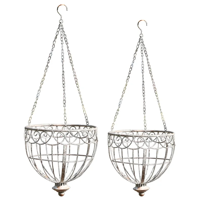Outer single wrought iron hanging hanging basket flower basket flower pot flower stand succulent plant hanging orchid gr