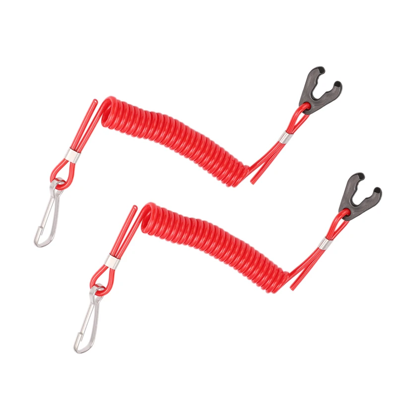 2 Safety Ropes For Yamaha PWC Jet Ski Wave Runners Stop Killing TPU + PVC Red Ignition Key Floating Safety Rope Z Durable Surfac