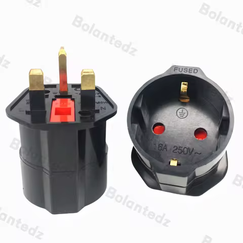 1Pcs European EU To UK Plug Adapter Standard Euro 250V EU Plug To UK Electrical Socket Power Adapter Electrical Socket Outlet