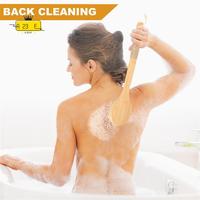 A23E-Dry Skin Body Brush Bath Exfoliating Brush Natural Bristles Back Scrubber With Long Wooden Handle For Shower, Remove Dead S