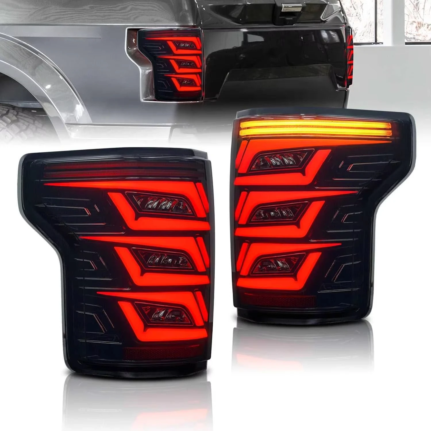 

XDS Best Selling Car Auto Accessories Parts Plug And Play Dark Smoke LED Rear Light Replacement ABS Tail Lamp For F150