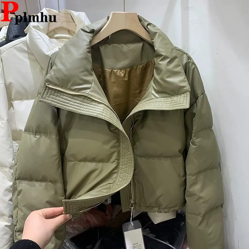 Korea Short Down Parkas Coats Tops Loose Warm Casaco Causal Fashion New Snow Wear Chaqueta Basic Thicken Women Jackets Abrigo