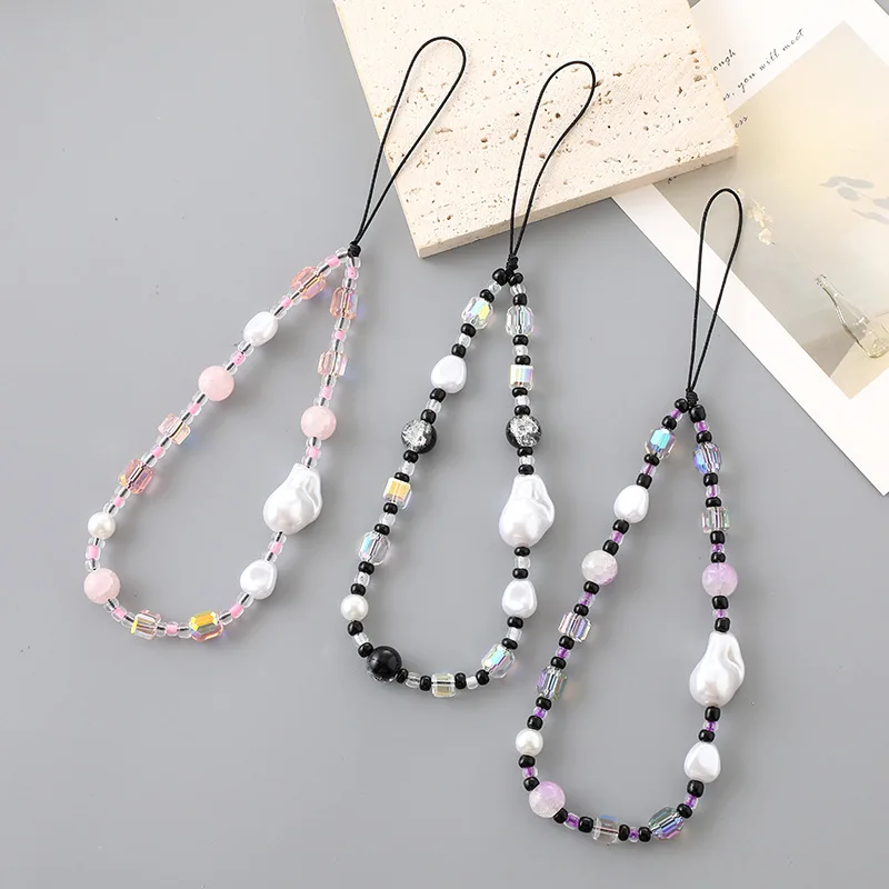 

Alien Pearl Beaded Mobile Phone Strap Elegant and Durable Phone Chain