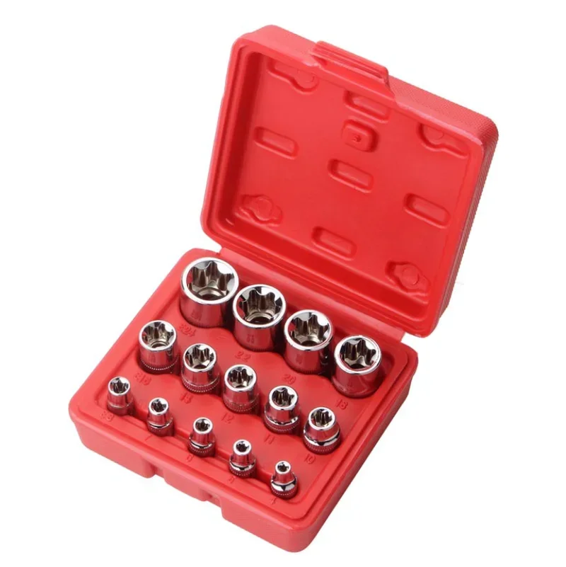 Imagem -06 - Fêmea Torx Bit Star-shaped Socket Grupo Ferramenta de Reparo de Carro Drive E4-e24 Mm24 mm Pcs Pcs 14 Pcs