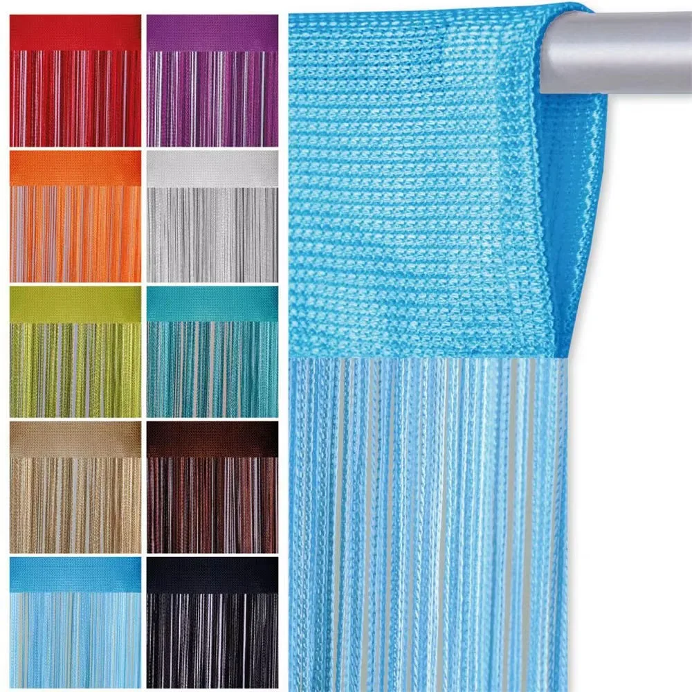 100x200cm Polyester String Fringe Curtain, Light‑transmitting , Anti‑tangling for Bedroom Wall Background Home Interior Makeover