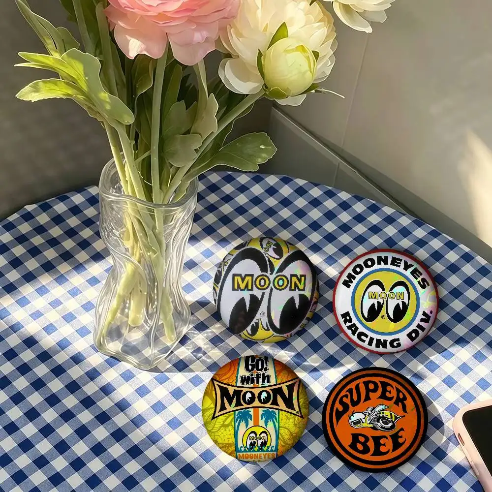 Fashion Brands M-Mooneyes Laser Creator Tinplate Pin Button Custom Anime Role  Brooch Cartoon Collar Badge Jewelry Gift Fans