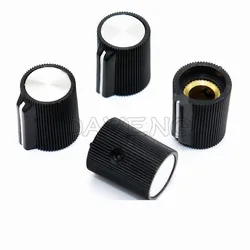 20PCS 14x17MM plastic knob Potentiometer knob cap panel Operation Adjustment knob cap Lock Screw cap copper core round hole 6MM