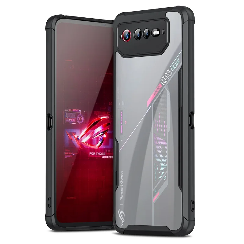 ZSHOW For ASUS ROG Phone 7 6 Pro Case Slim Thin Soft TPU Clear PC Back Air Trigger Compatible Camera Protection Shockproof Cover