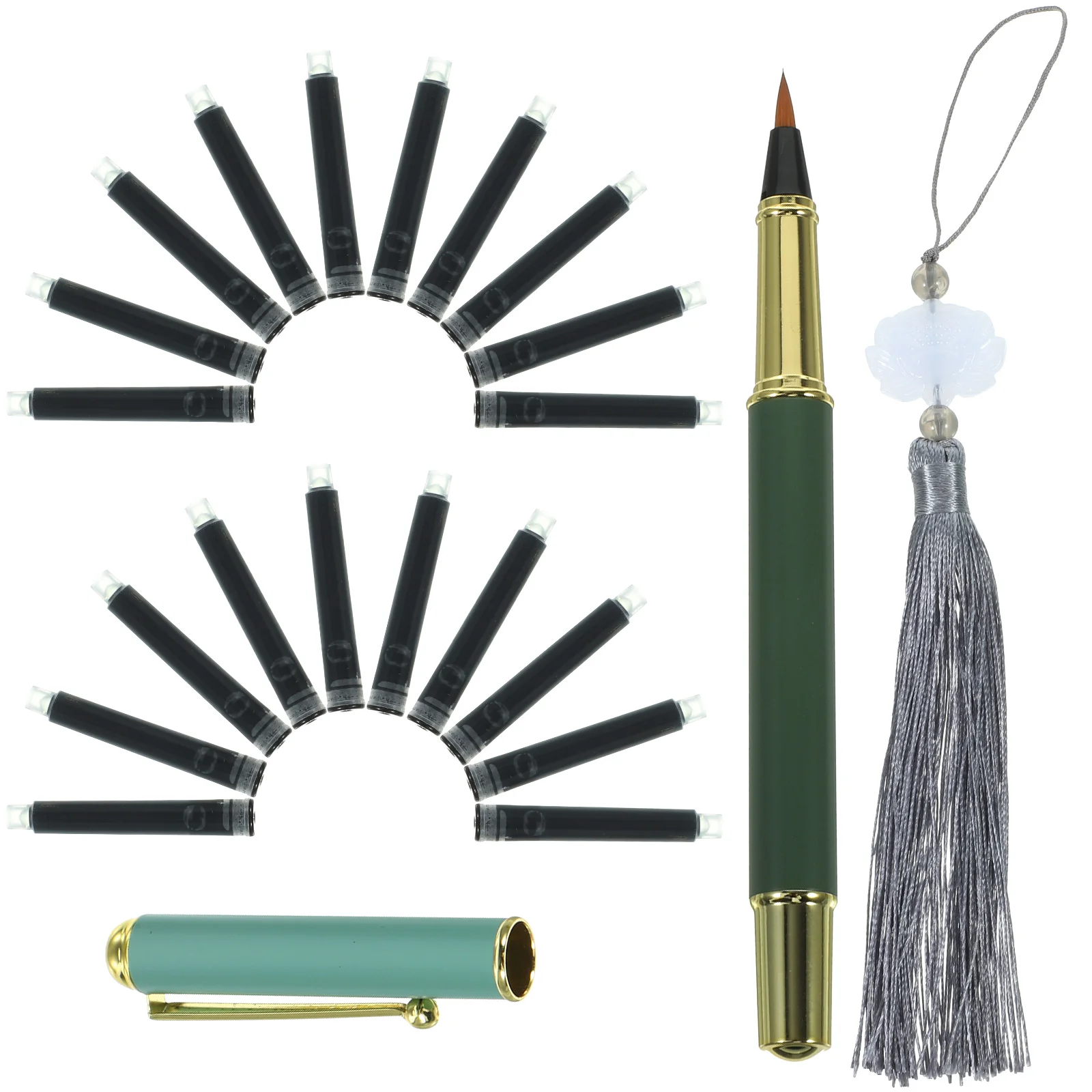 

Fountain Brush Pen Refillable Calligraphy Pens Smooth Writing Plastic Alloy Ink Portable Lightweight Stable