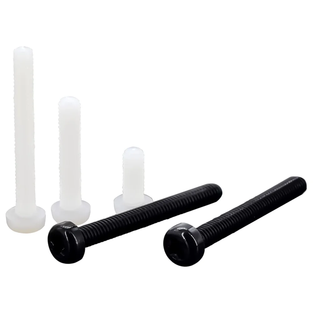 30-500Pcs  Metric Thread white or black Nylon Plastic insulation Phillips Pan Head Cross Round Machine Screw Bolt length 4-50mm