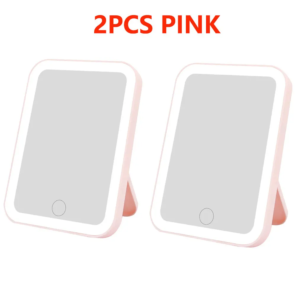 3-kleuren LED-make-upspiegel met touchscreen USB oplaadbare dimmende make-upspiegel 3 helderheid draagbaar - afbeelding 1