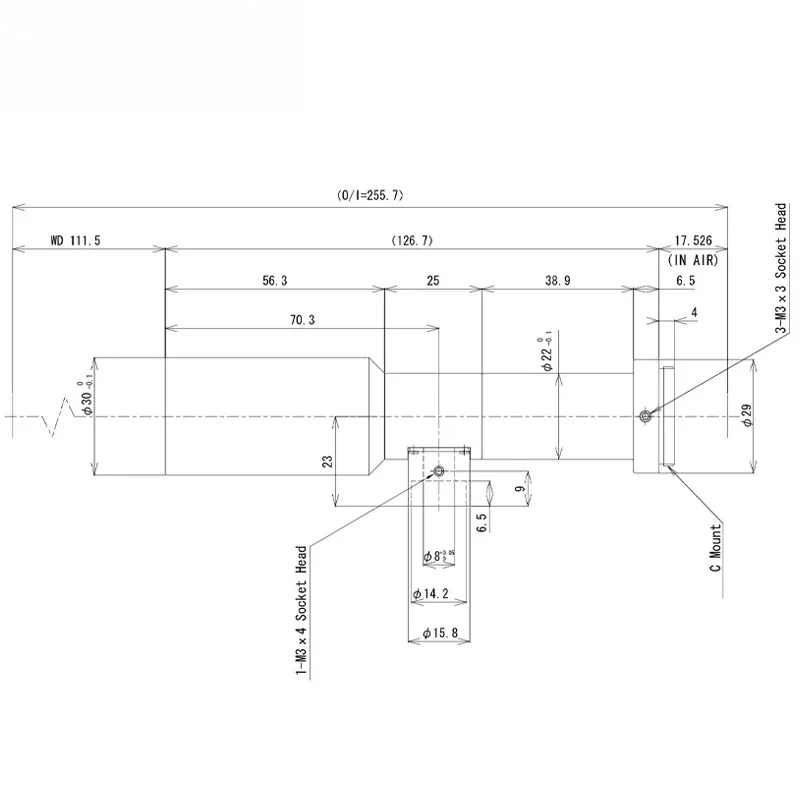 Computar TEC-M10110MPC 1.0X 2/3 "2MP WD=110mm C-Mount مع عدسة صناعية بصرية محورية inte Ace Far Center