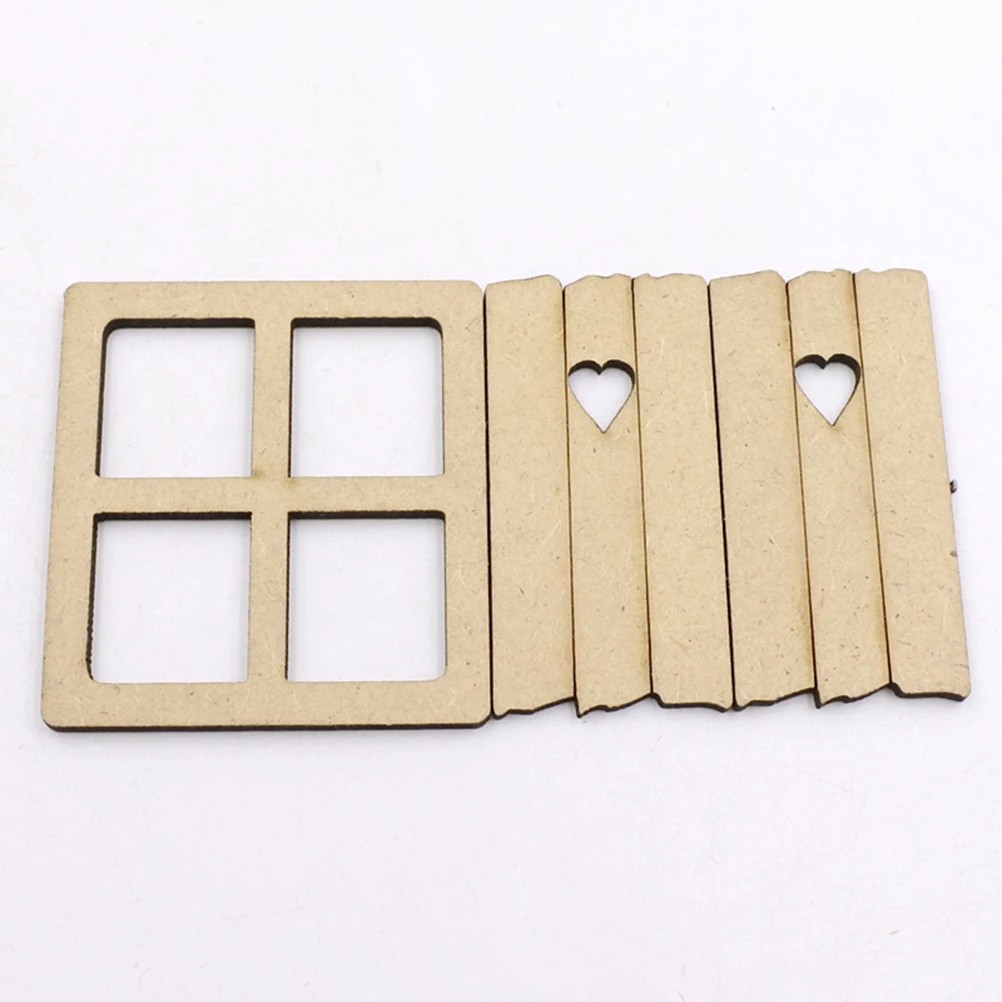 

6pcs Window Shape Wooden Cutouts Premium Craft Ornaments Diy Decorations For Parties Weddings Kids Crafts Wood Pieces