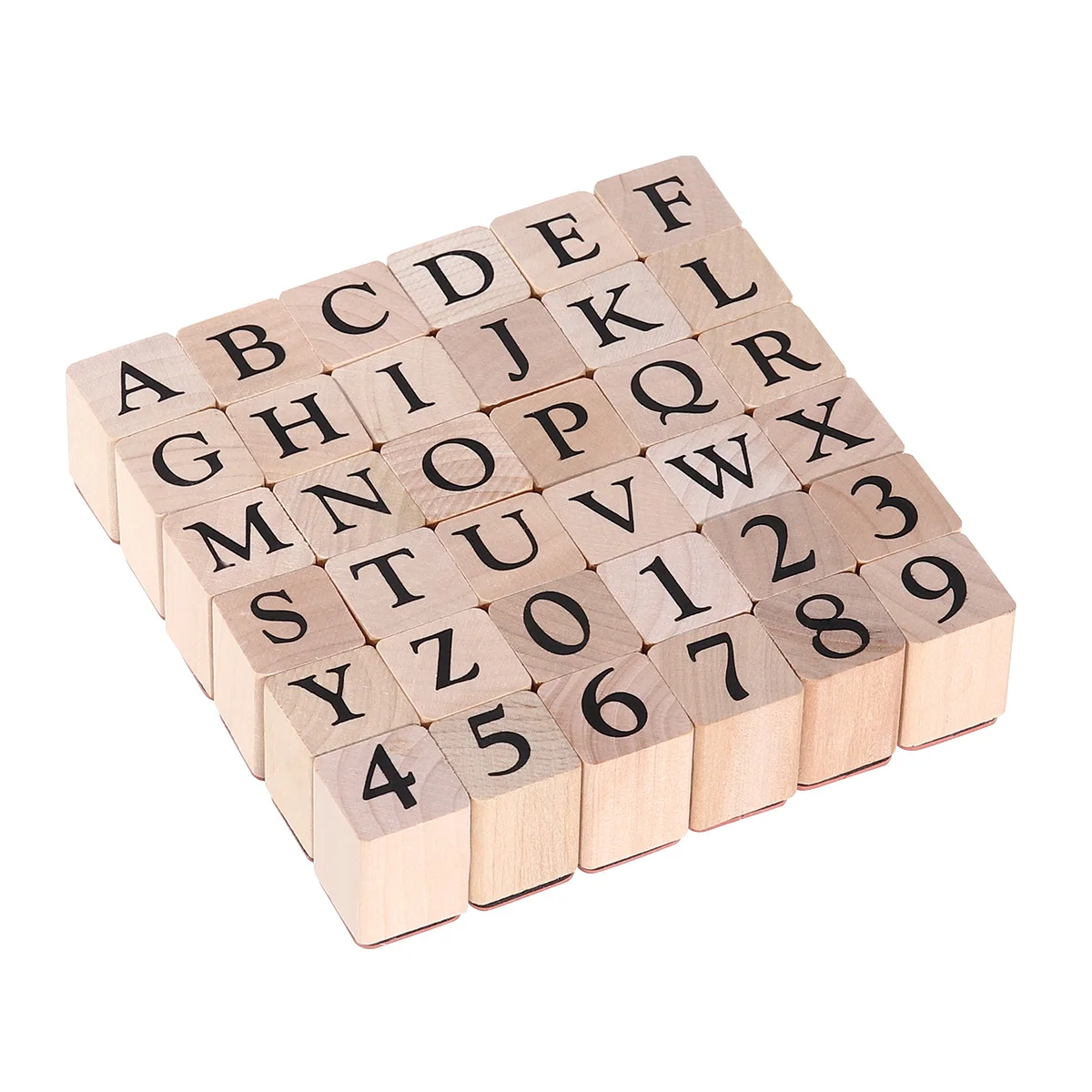 

ULTNICE Creative Wooden Rubber Letter Number Stamp Set 26 Capitalized Letters and 10 Numbers