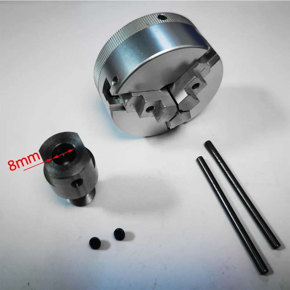 Three Jaw Chuck for Mini Lathe Bench GrinderElectric Drill Aluminum Alloy Self Centering Woodworking Turning Chuck