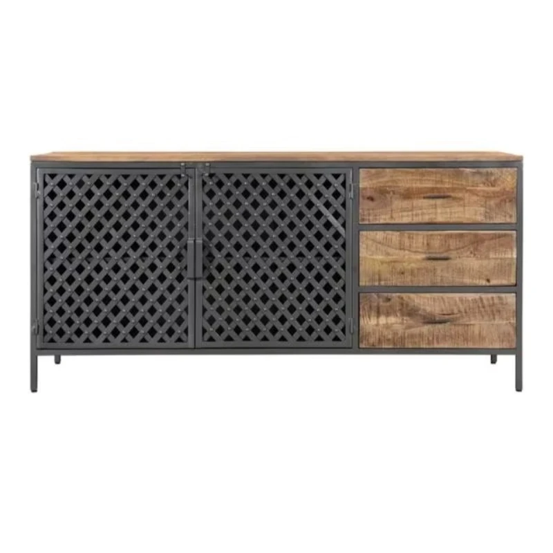 Household storage drawer Iron sideboard Solid wood series Home furniture