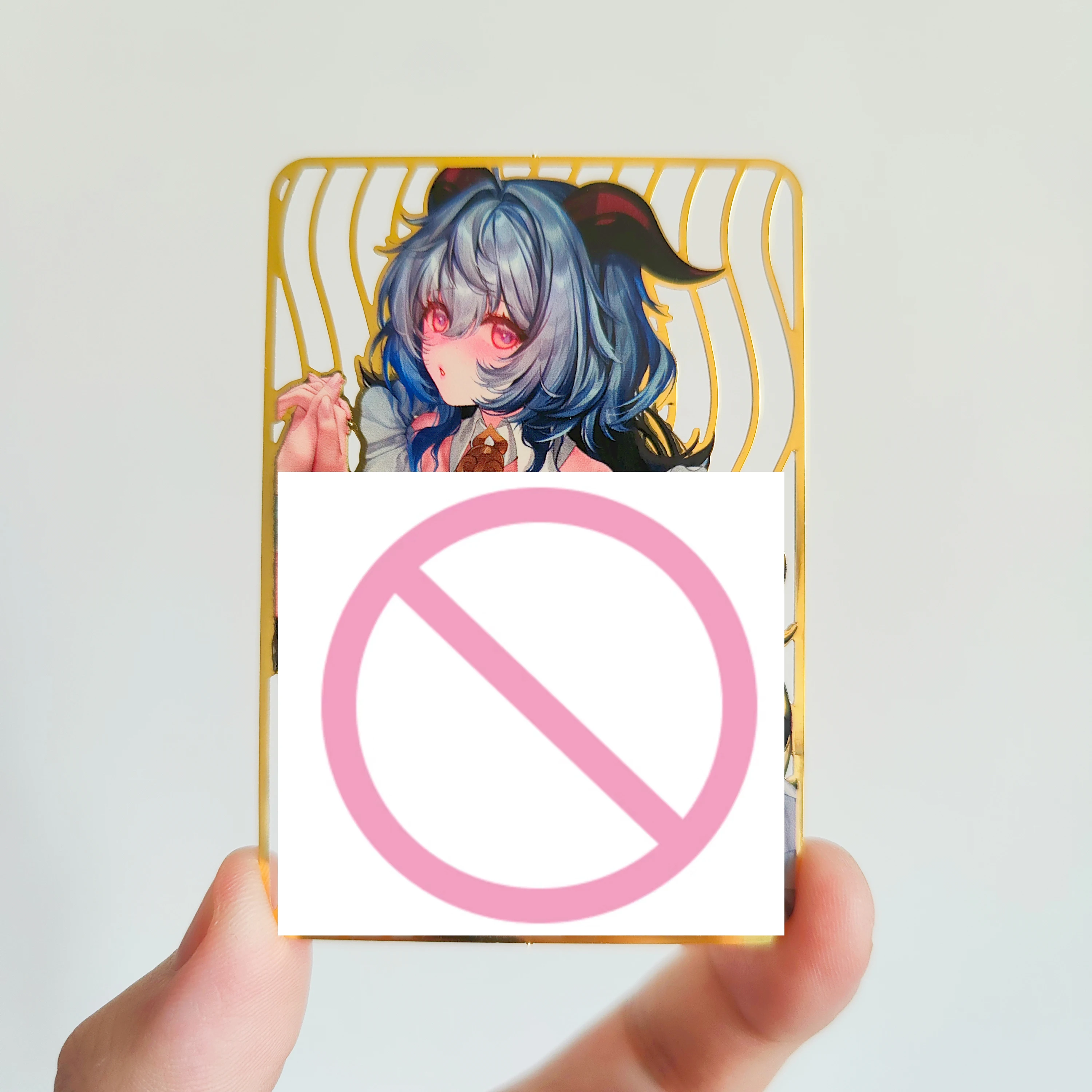 Diy Self Made 59X86Mm Genshin Impact Ganyu Metal Collection Card Shenhe Metal Bookmarks Anime Card Gift Toys