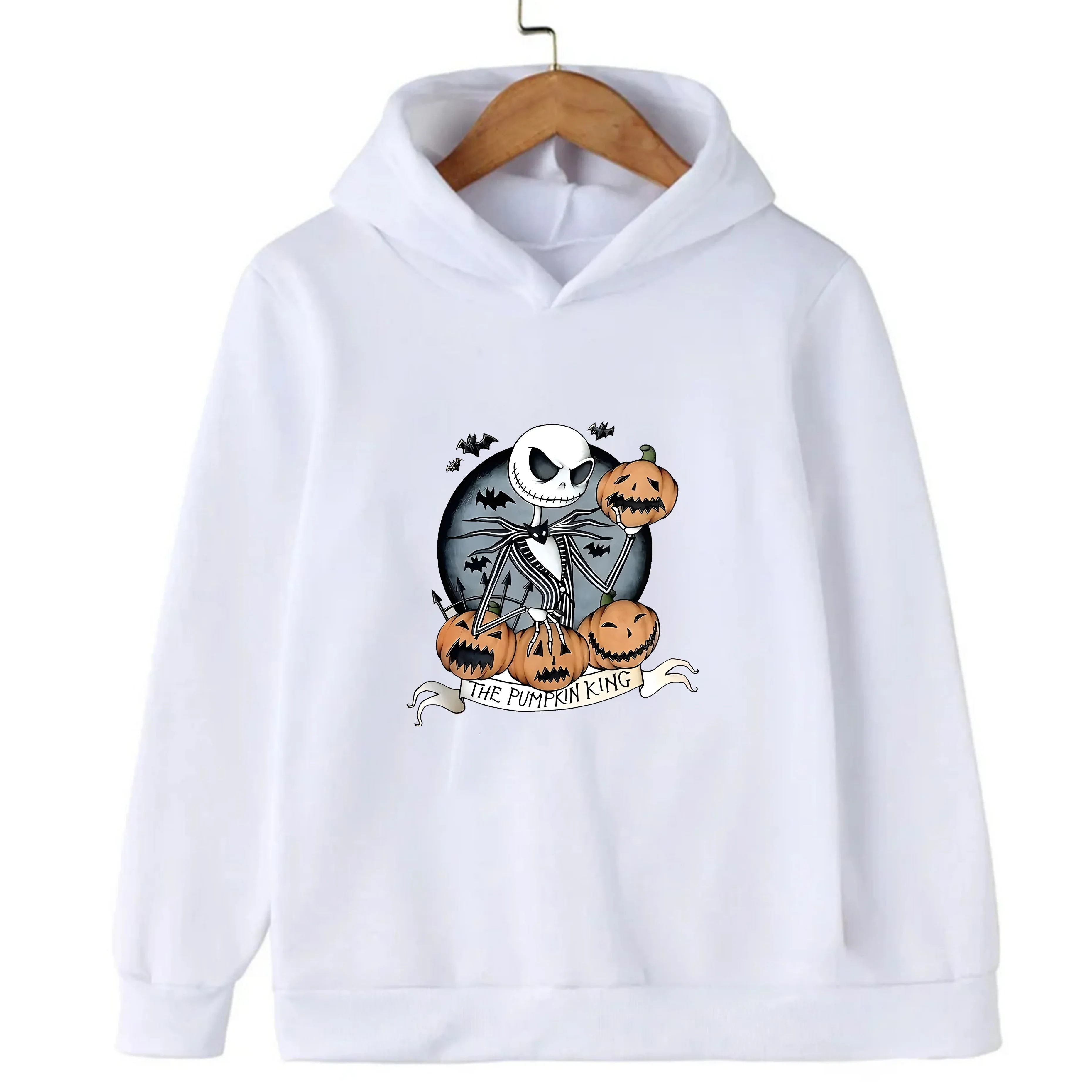 ديزني الكابوس قبل عيد الميلاد الأطفال هوديي جاك الجمجمة هالوين اليقطين طباعة عارضة السترة الدافئة