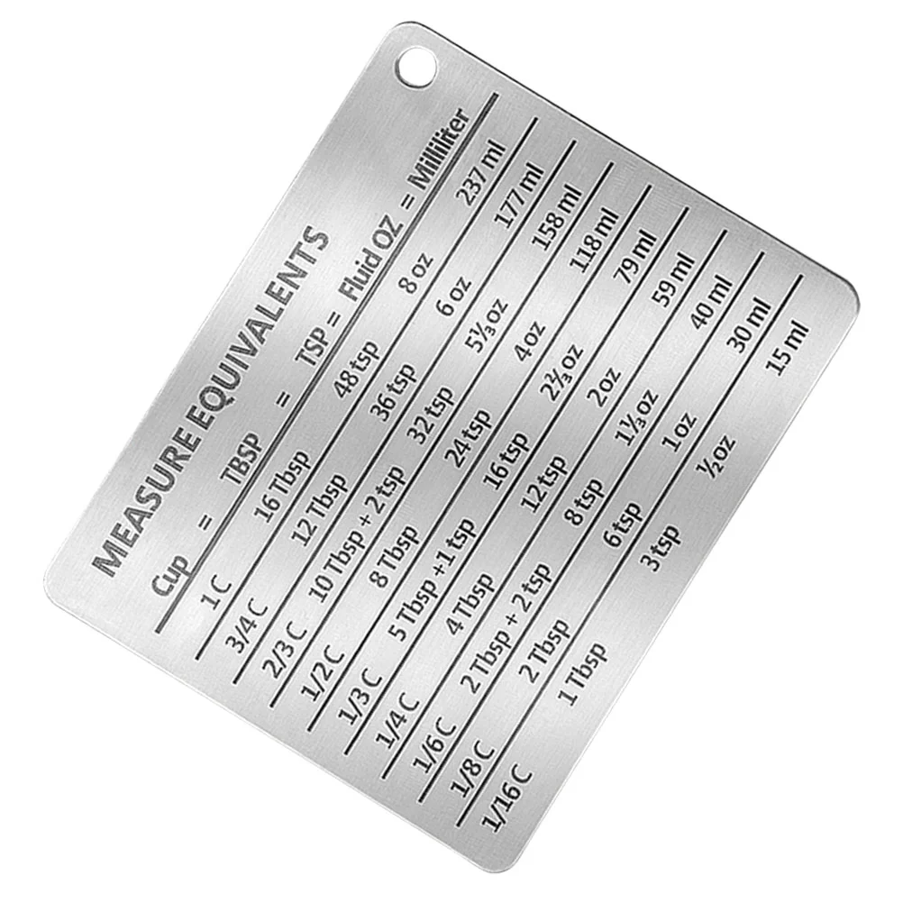 Stainless Steel Fridge Magnet Kitchen Measurement Conversion Chart Home Accessory