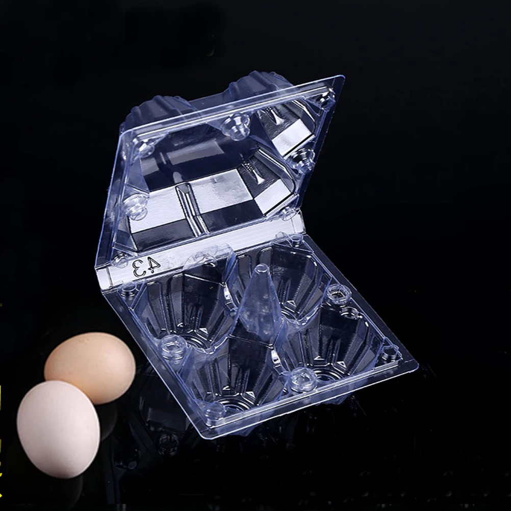 

50Pcs 4 Grids Carrier Transparent Plastic Storage Box Portable Tray for Refrigerator Cabinet