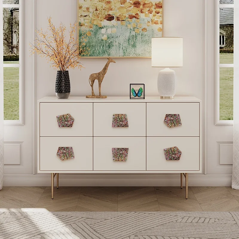 

Шкаф в стиле AACream с шестью ящиками, роскошный современный домашний шкаф для спальни, прикроватный шкаф из массива дерева
