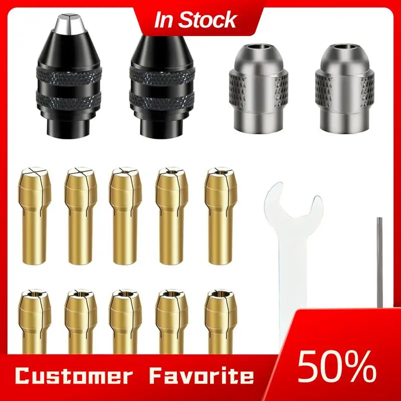 AT03 Top Drill Chuck Collet Set For Dremel, 16PCS 0.8-3.2Mm Replacement 4486 Drill Keyless Bit Chuck Shank Quick Change Adapter