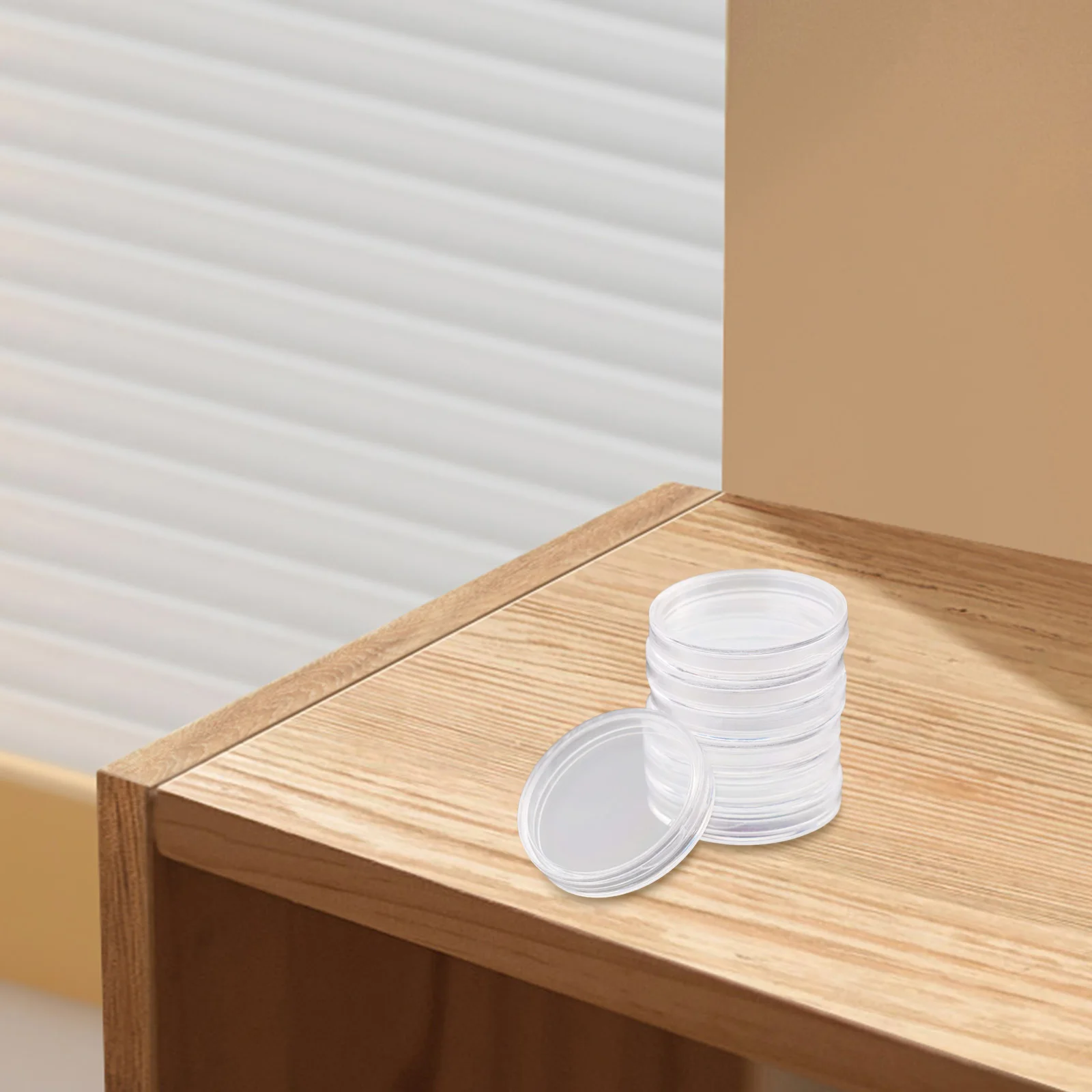 حاويات كبسولات العملات المعدنية مقاس 23 مم، حاملات طلاء شفافة عالية الشفافية، مستديرة لحماية الحواف المزخرفة بدقة #4