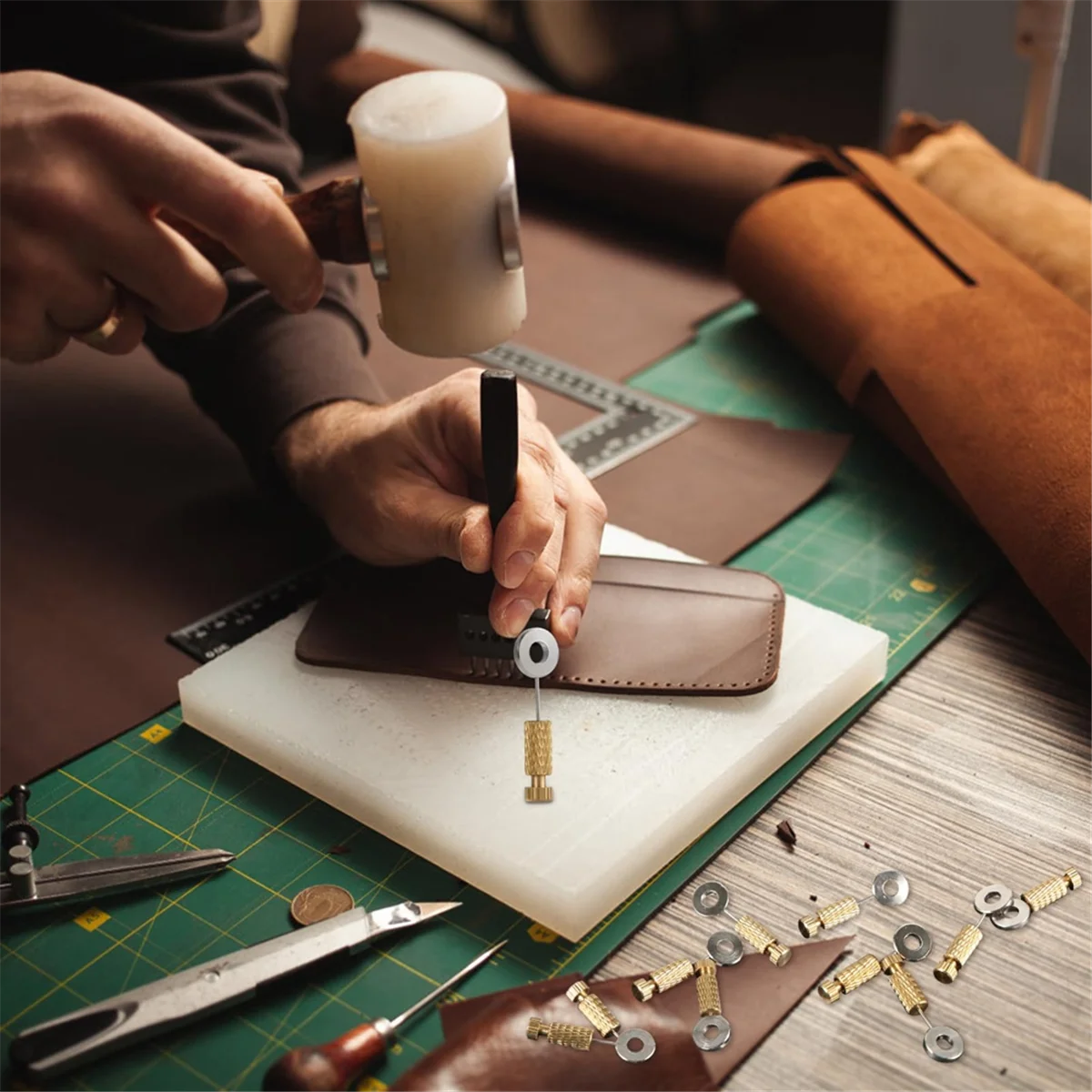 High-end 14Pcs Leather Positioning Needles, Leather Suture Positioning Needle Leather Locking Pins Leathercraft Located Needles