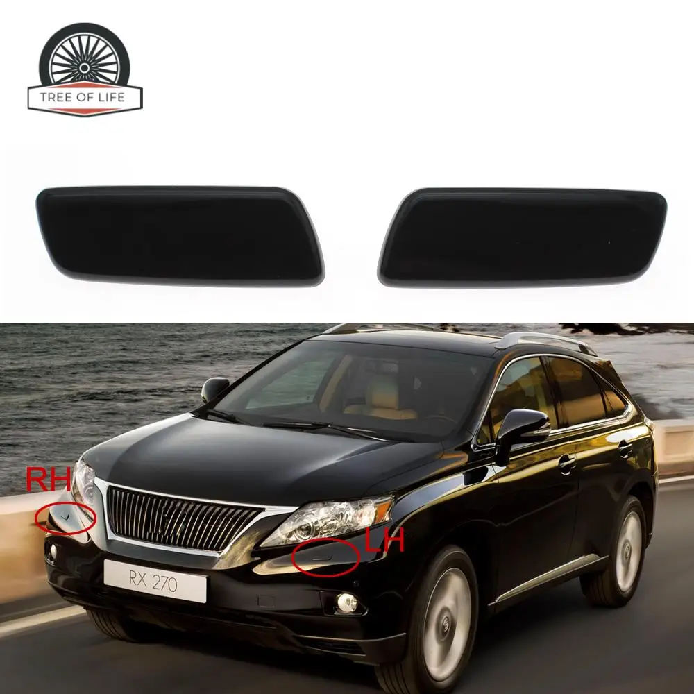 85044-48010 Black Front Headlight Washer Cover Headlamp Spray Nozzle Jet Cap For Lexus RX270 RX350 RX450H 2009-2011