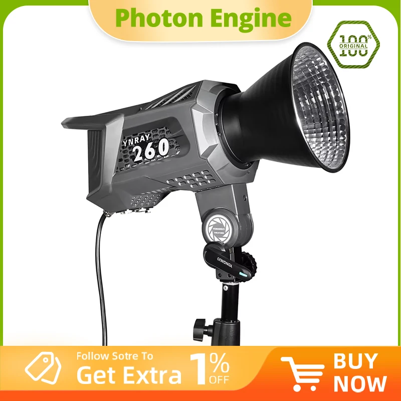 

YONGNUO YNRAY260 250W COB Outdoor LED Video Light Bowens Mount Studio Lamp With Power Adapter For Vlog Movie