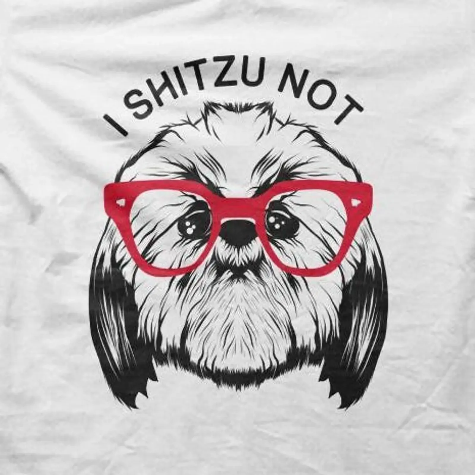 Camiseta divertida con diseño de perro y la frase I Shitzu Not Animal Lovers, estilo vintage, informal, cómoda, unisex, gráfico, elástica y versátil