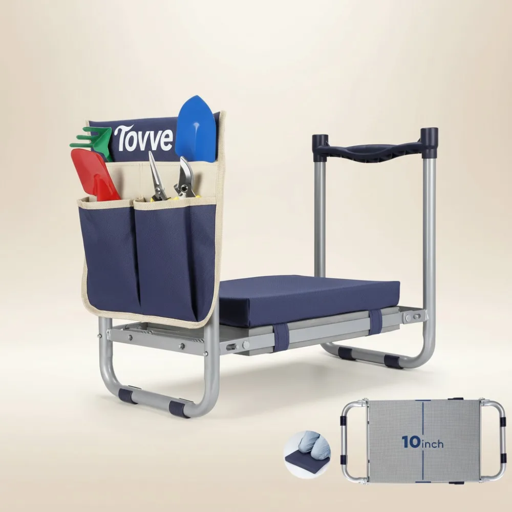 

Foldable Garden Kneeler Seat with Tool Bag, Heavy Duty Stool for Gardening Gifts Women Seniors Mom