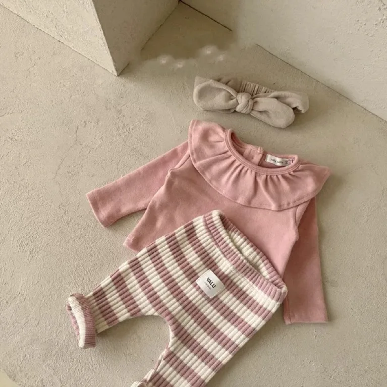 2025 Autumn New Baby Girl Cotton Leggings Fashion Infant Thick Warm Trousers Toddler Striped Leggings Cute Baby Casual Pants
