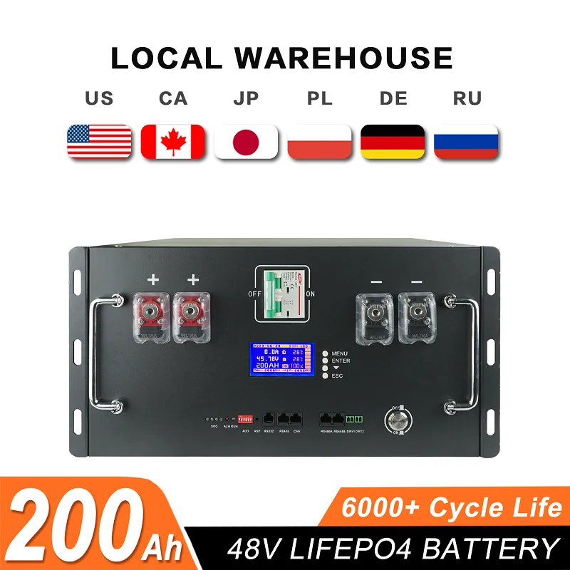 

48V 100Ah 200Ah LiFePO4 Battery Pack 51.2V 120Ah 50Ah Lithium Battery 6000+ Cycles for Home RV Solar Off-Grid 48V LiFePO4 NO Tax