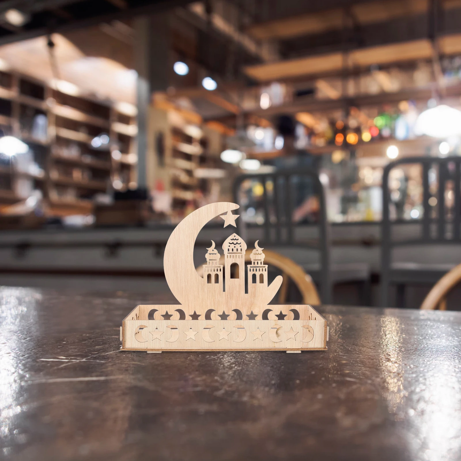 

Ramadan Decorations Wooden Serving Tray Long Lasting Use Attractive Design Home Dinner Eid Party Ramadan Decorations