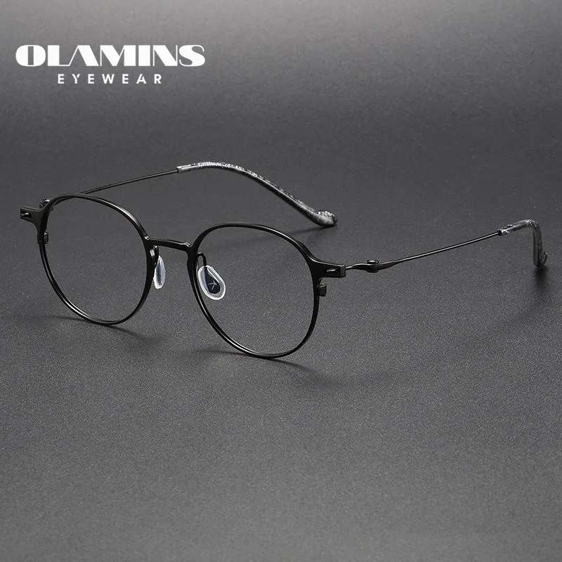 

OLAMINS​ Classic Metal Polygon Anti Blue Light Glasses For Men Women Blue Light Blocking Spectacle Optical Eyewear Frame 202315