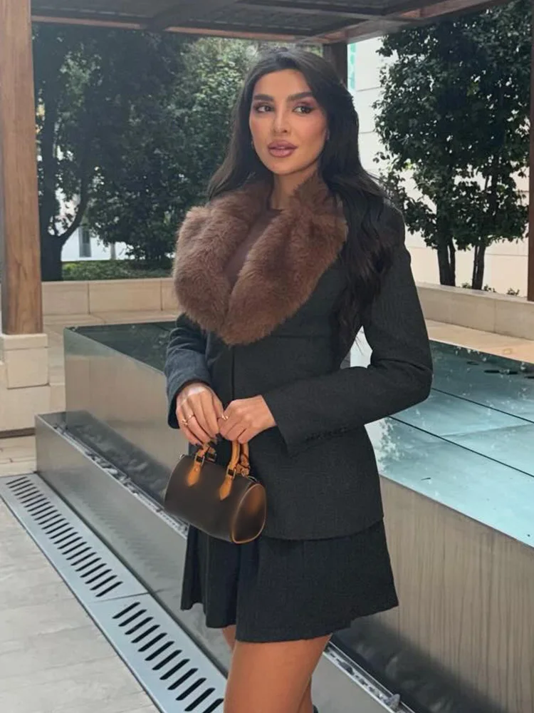 HH femmes mode simple boutonnage poche décoration col rabattu manteaux décontractés femme solide manches longues rue Blazers veste