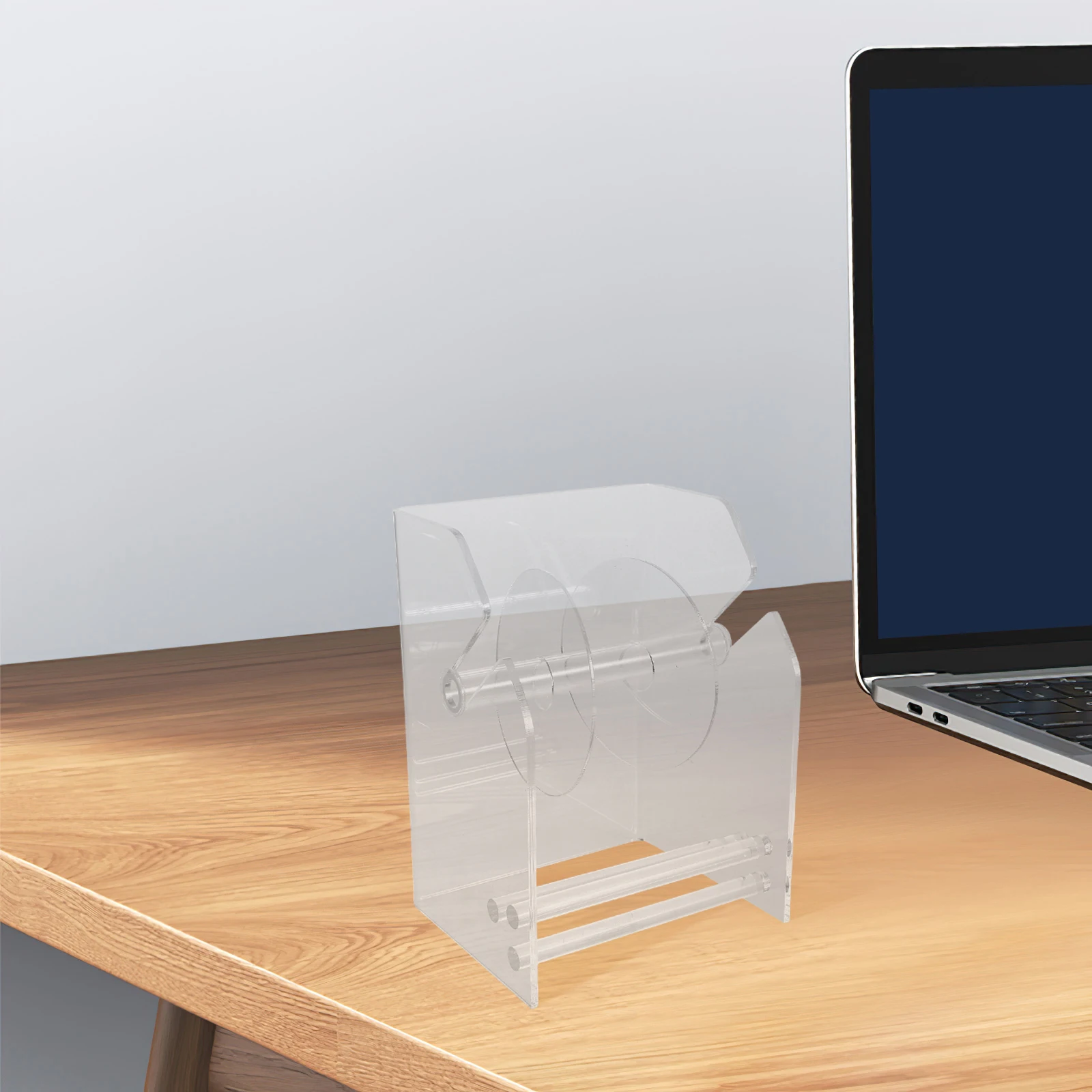 3 Slot Sticker Acrylic Adjustable Multicompartment Organizer For Office Desktop Home Clear Tape Roll Adhesive Dispenser Rack