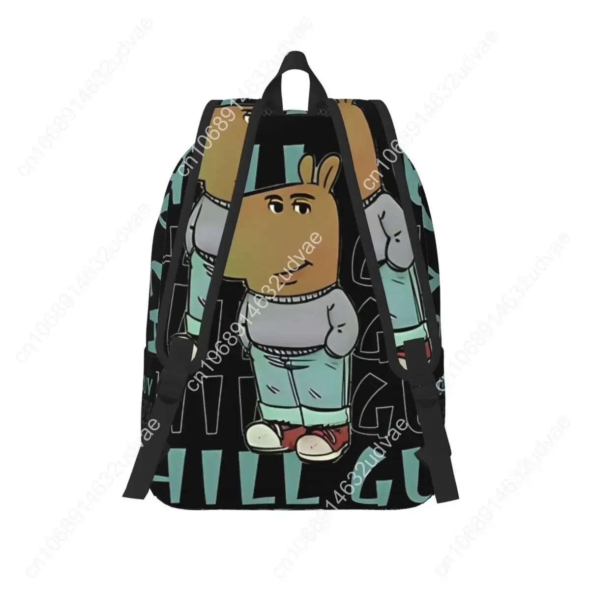 I'm Just A Chill Guy Meme Backpack Pria Wanita Keren Tas Ransel Sekolah Menengah Hiking Travel Daypack dengan Tulisan Lucu Tas Laptop Kanvas dengan Saku