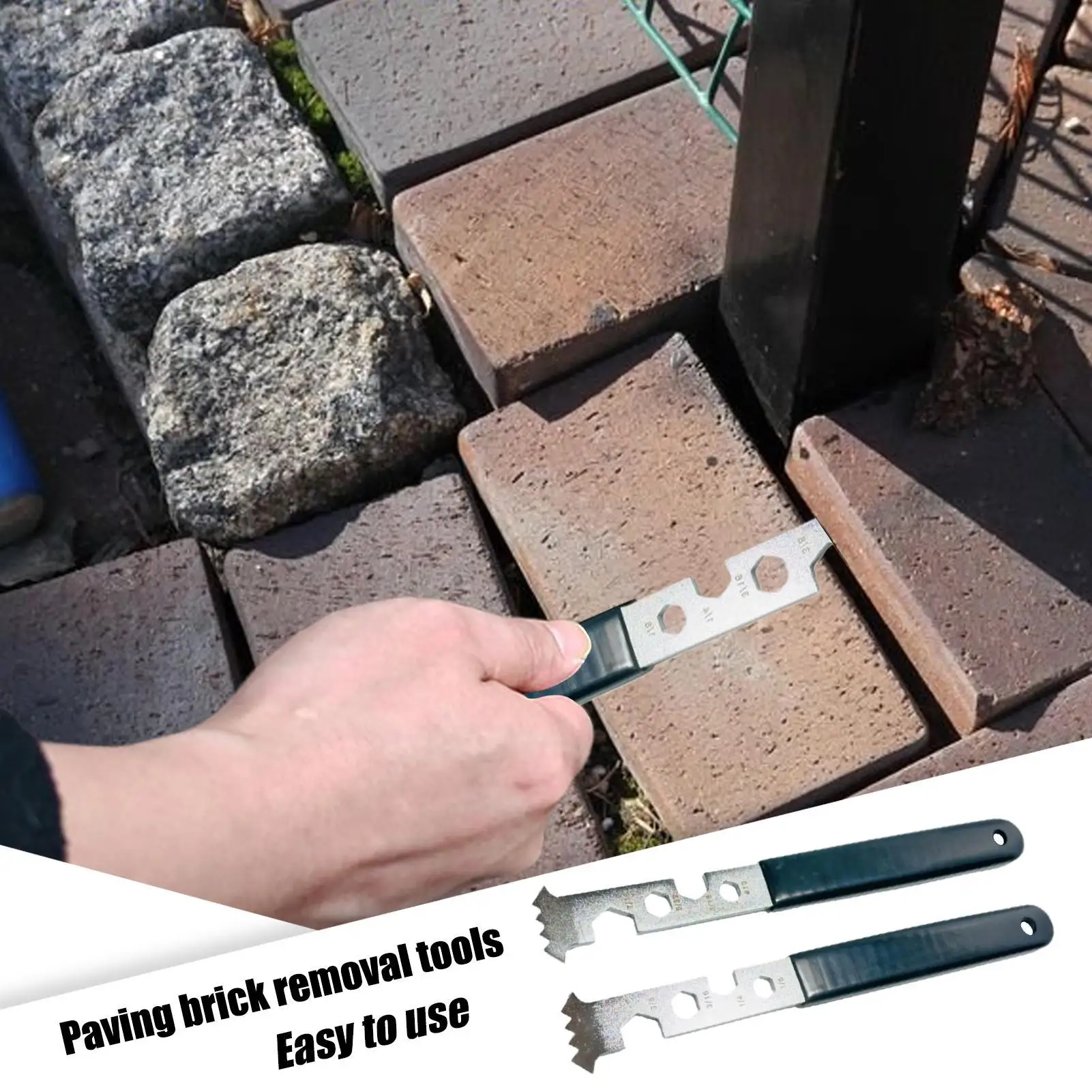 2 قطعة مجموعة أدوات إزالة وتقسيم رصف دليل رافع الثقيلة لأرضيات الطوب فناء اللوح لتقوم بها بنفسك مشروع المناظر الطبيعية #4