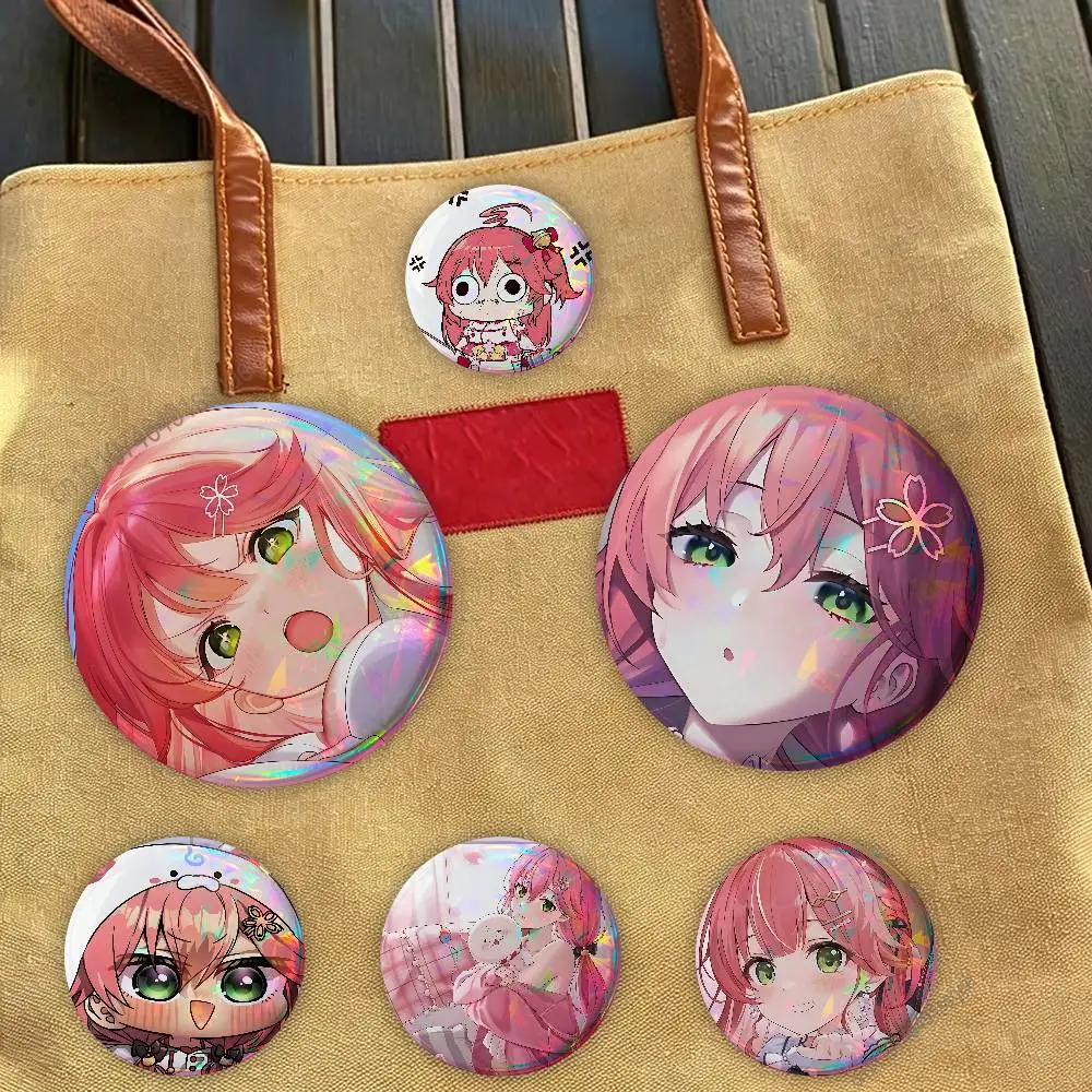 Pink S-Sakura M-Mikos Badges Personalized Handmade Round Brooches Pins Accessory 25mm 75mm 44mm 58mm 32mm