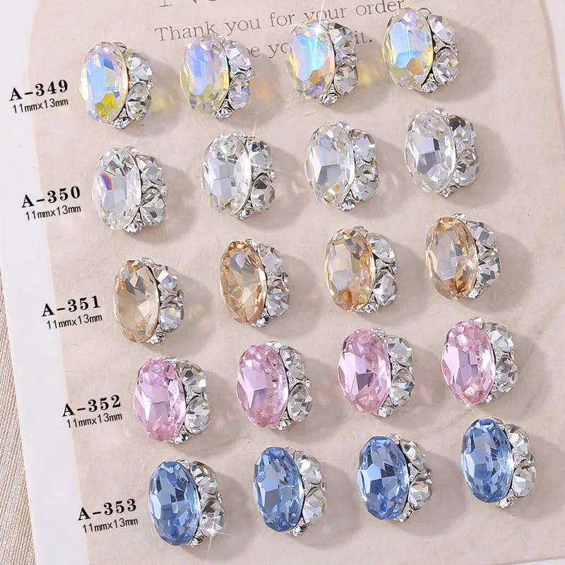10pcs/Lot Luxury Diamond Nail Rhinestone Crystal Nail Designs Charms Jewelry For Nail Art Accessories Manicure Nail Glitter Gems